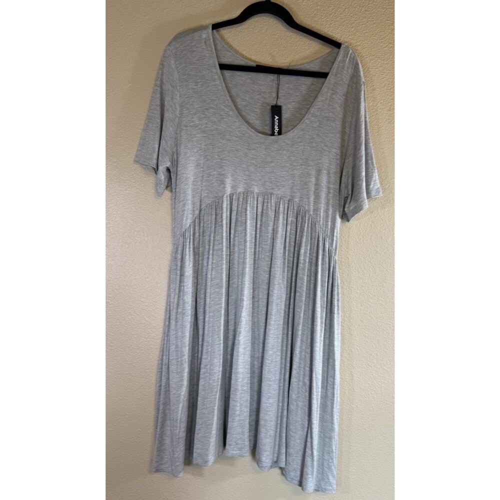 NWT Annabelle Plus 2XL Gray Babydoll Dress